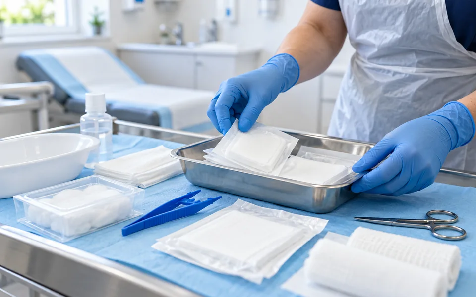 Illustrative preparation of clean wound-dressing materials