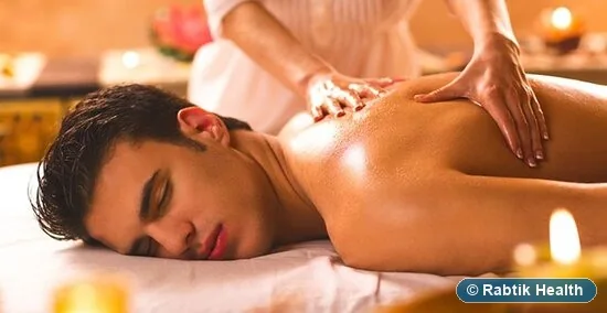 Illustrative Ayurvedic oil massage