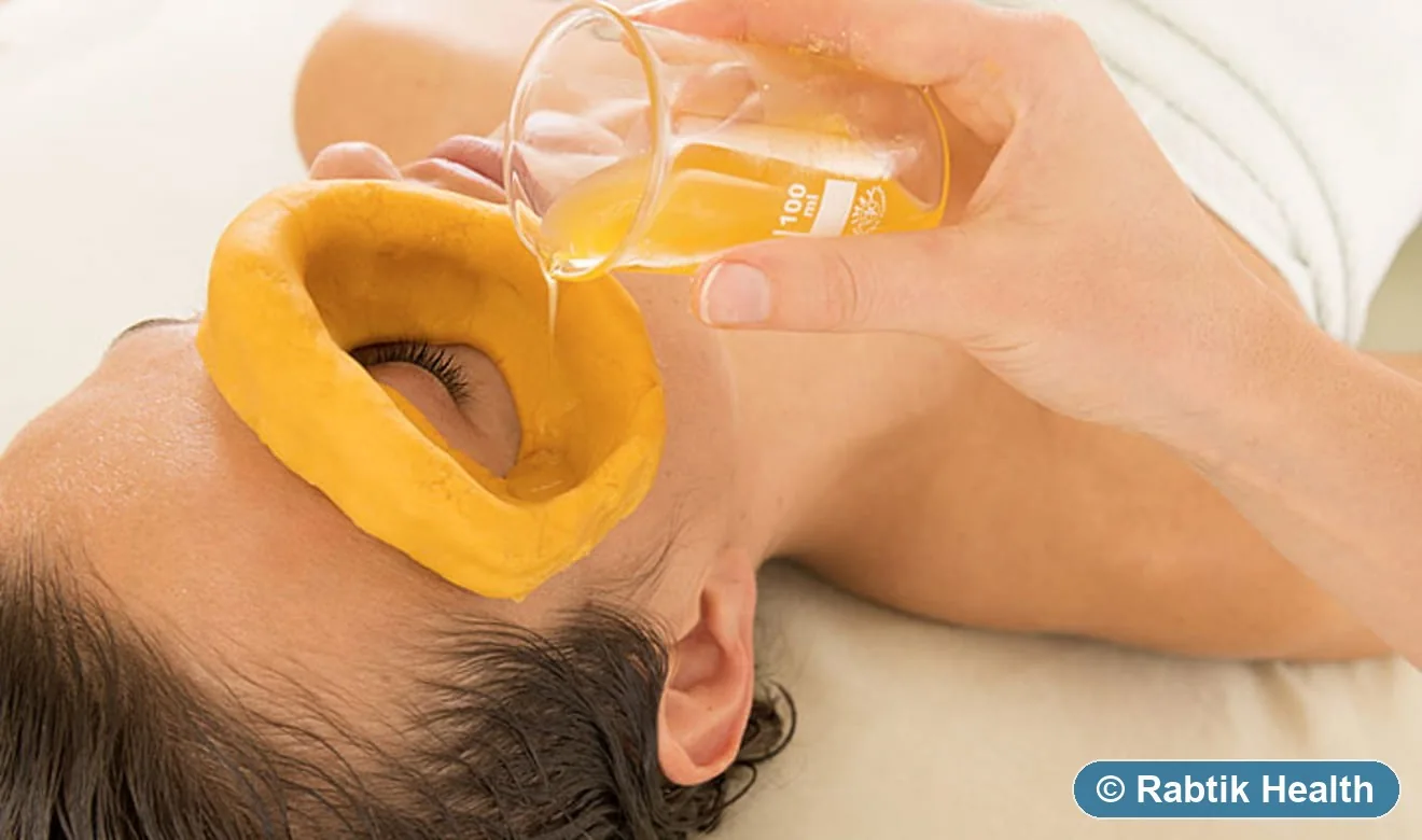 Illustrative akshitharpana therapy image