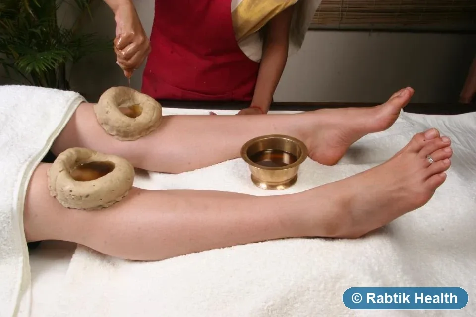 Illustrative Januvasthi (Knee Pain Relief Therapy) therapy image